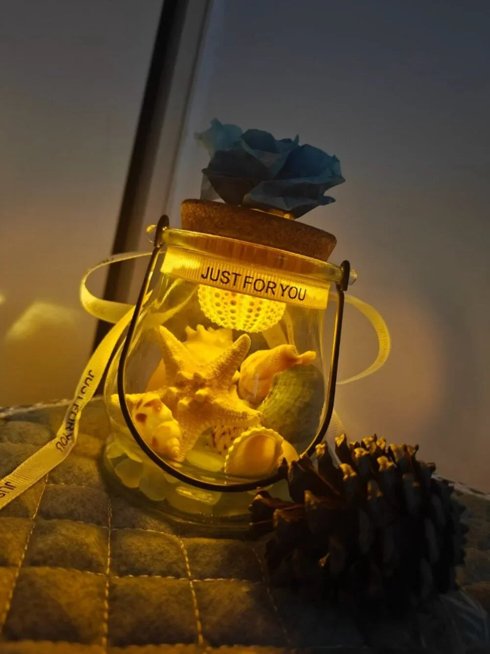 Seashell Star‑Shaped Glass Wishing Bottle With LED Light